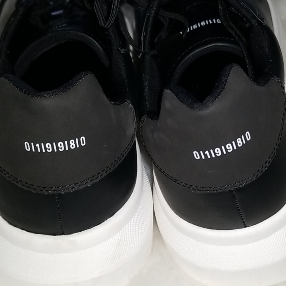 👣BERSHKA😄 Men's Faux Leather Platform Sneakers😃size 8 - Picture 11 of 13